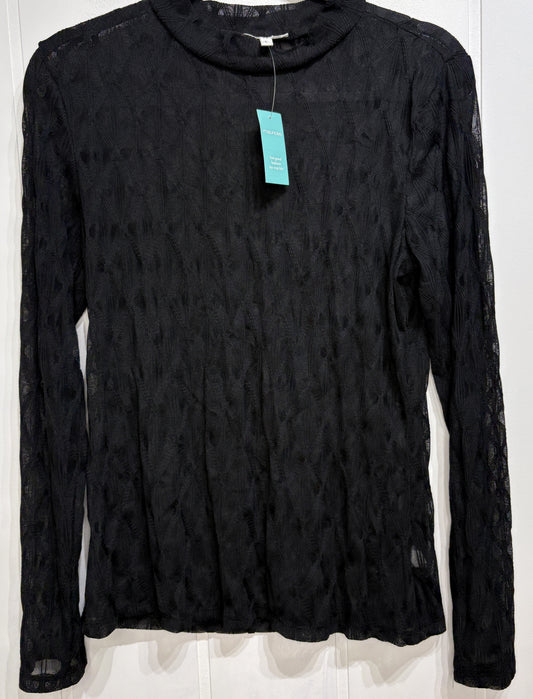 Maurices High Neck Mesh LS Top