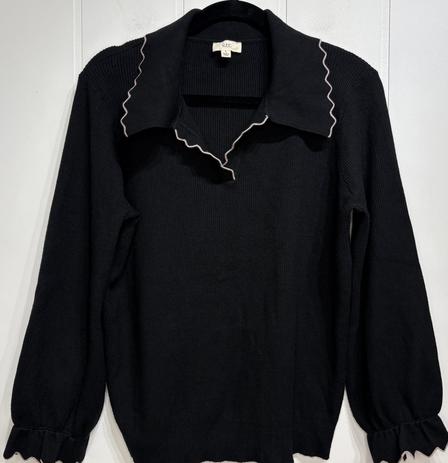 Ott Scallop Trim Collar Sweater