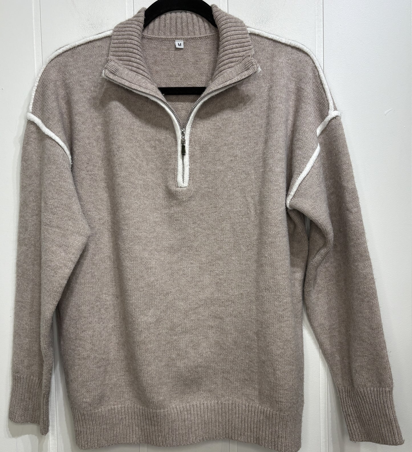 Half-Zip Sweater w/Contrast Seam