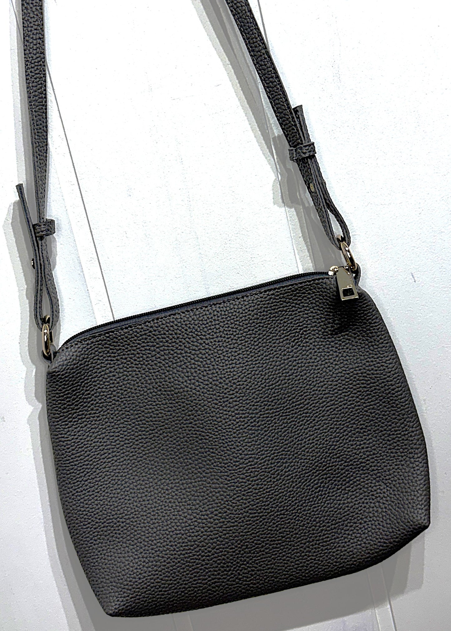 Plain Textured Crossbody Purse