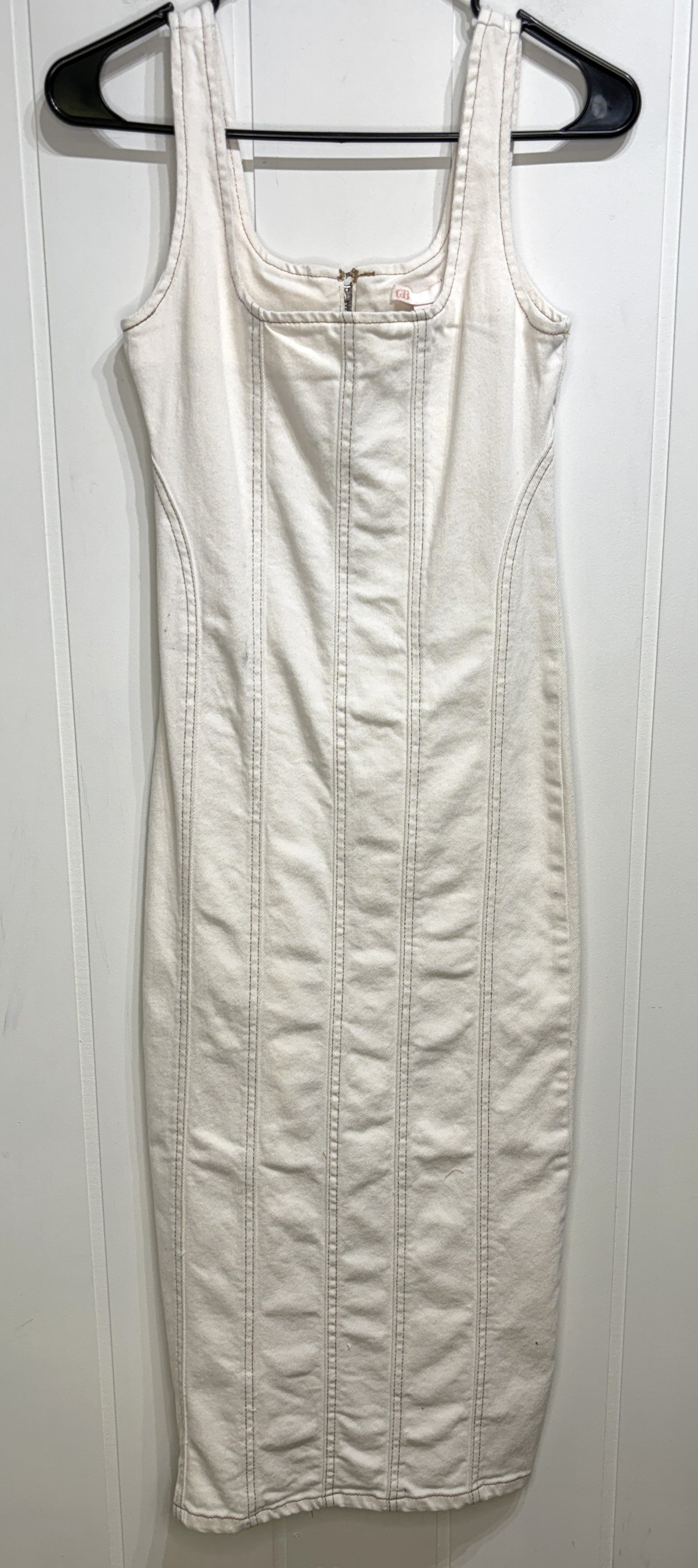 GB Skinny-Strap Maxi Denim Dress