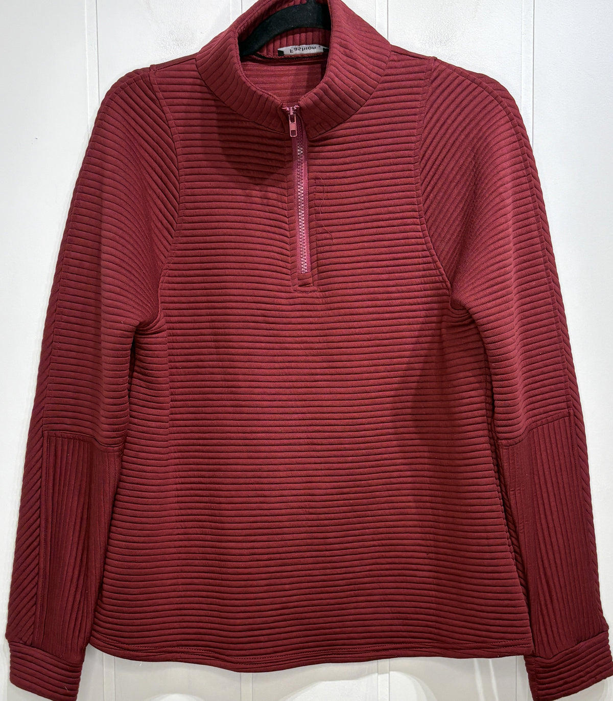 Fashion Half Zip Ribbed Sweater