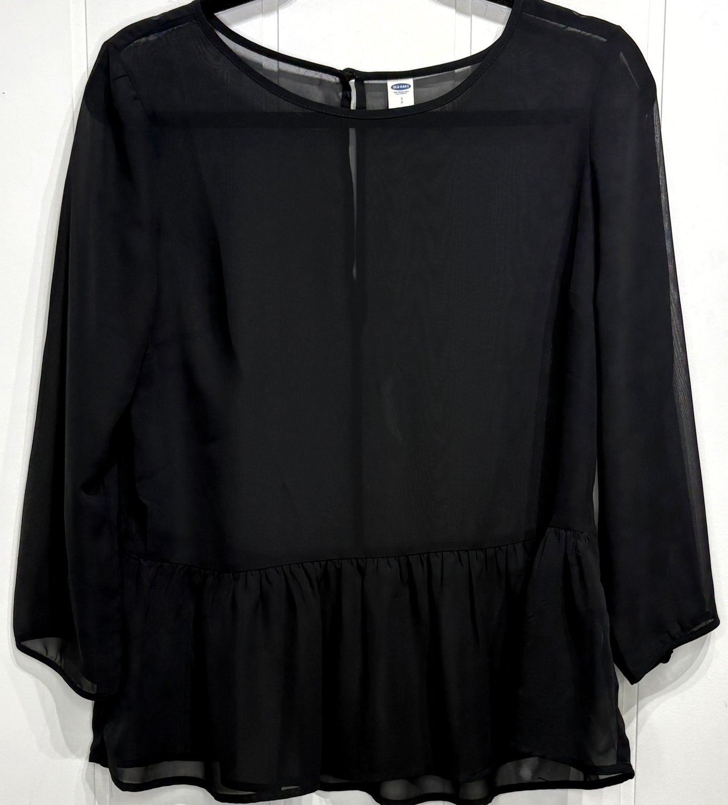 Old Navy Peplum Sheer Blouse