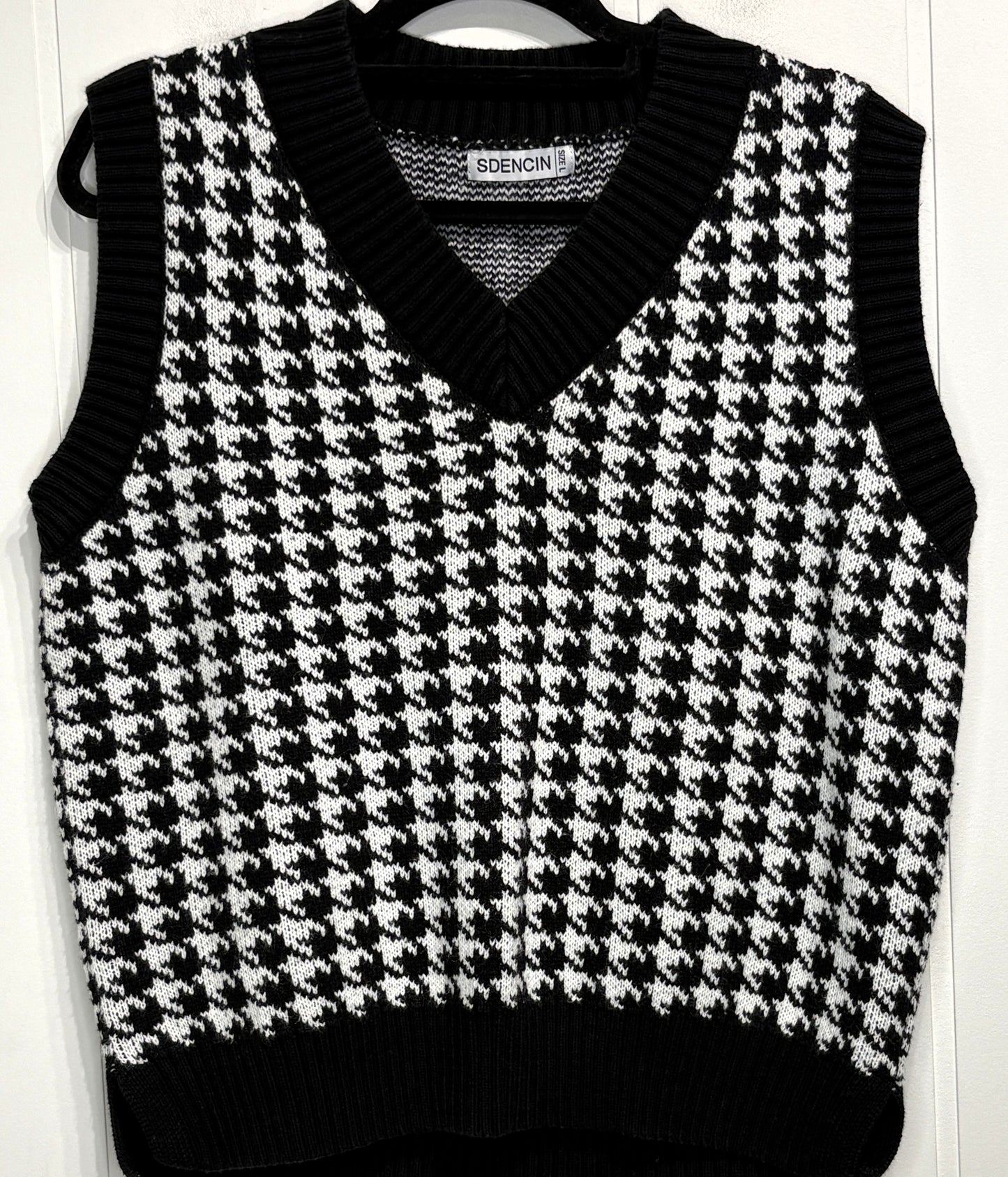 SDencin Houndstooth Sweater Vest