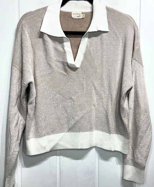 Pin Striped LS Collar Sweater