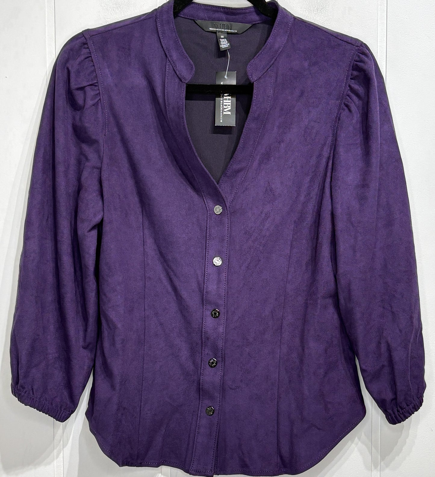 WHBM Suede Balloon Sleeve Jacket