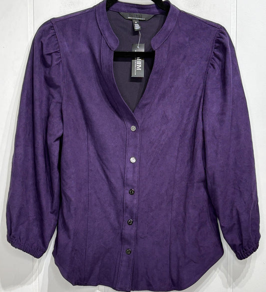 WHBM Suede Balloon Sleeve Jacket