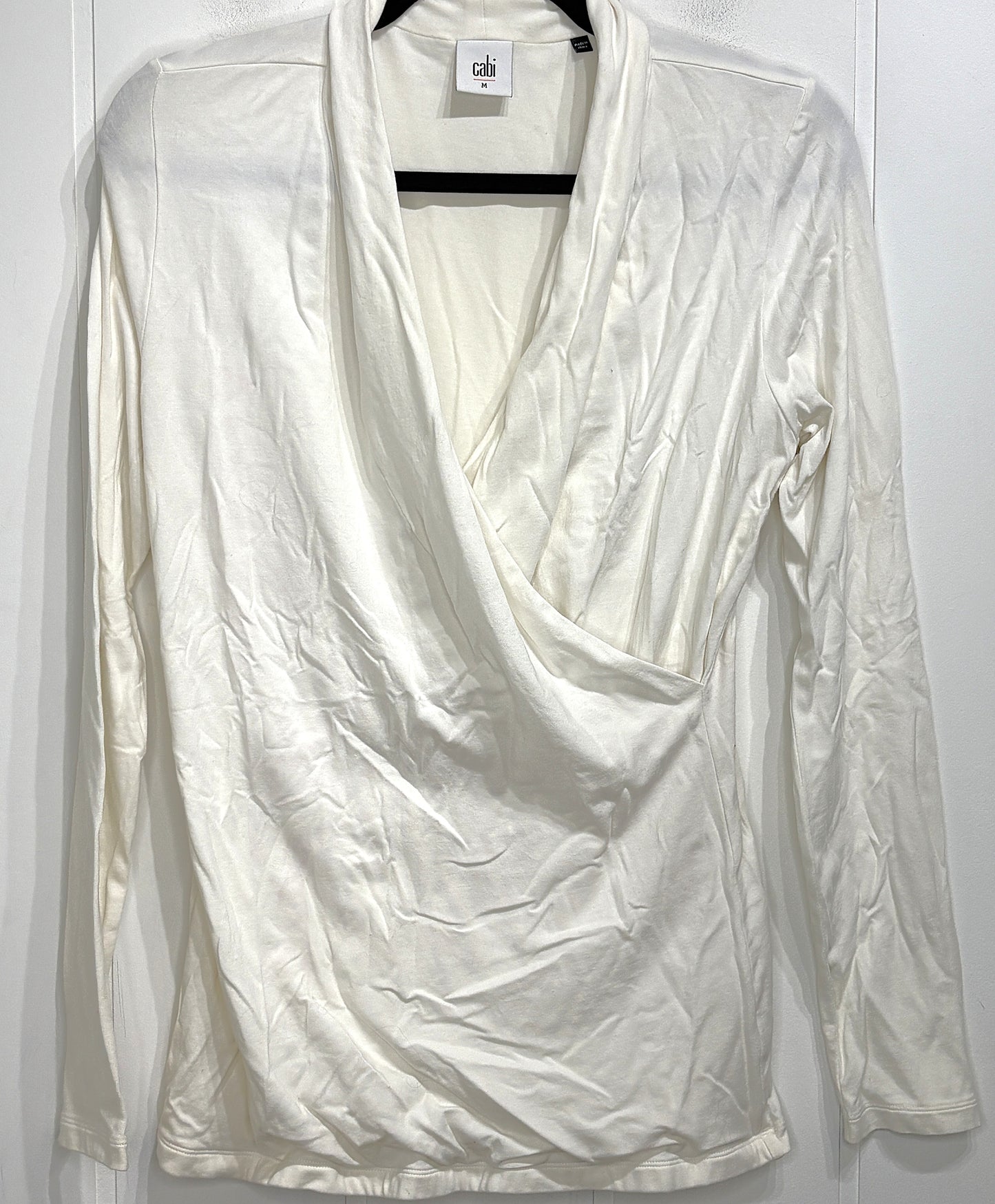 Cabi LS Wrap-front Knit Blouse
