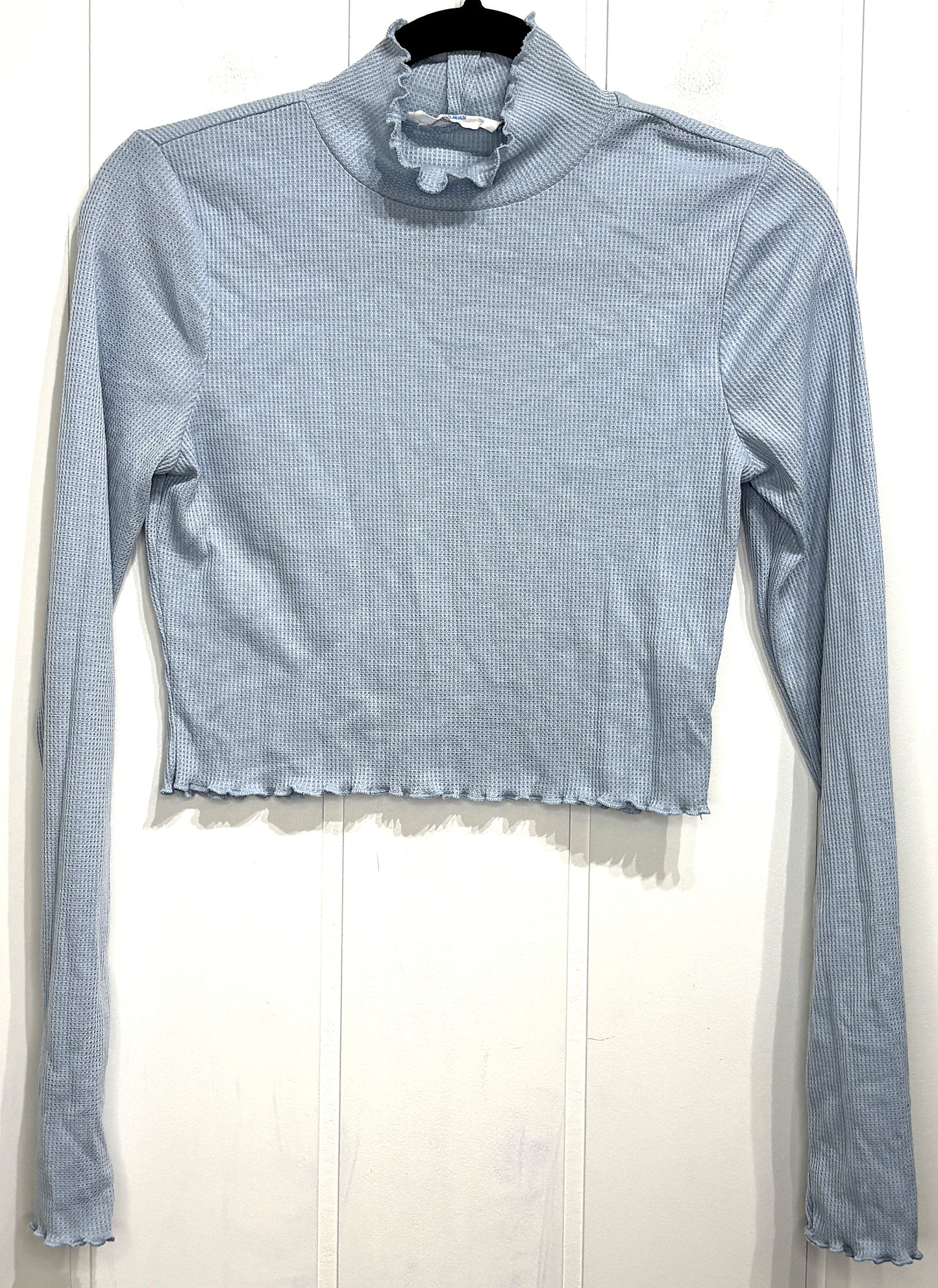 Double Zero Waffle Knit LS Crop Top