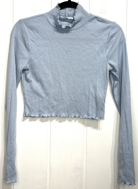 Double Zero Waffle Knit LS Crop Top