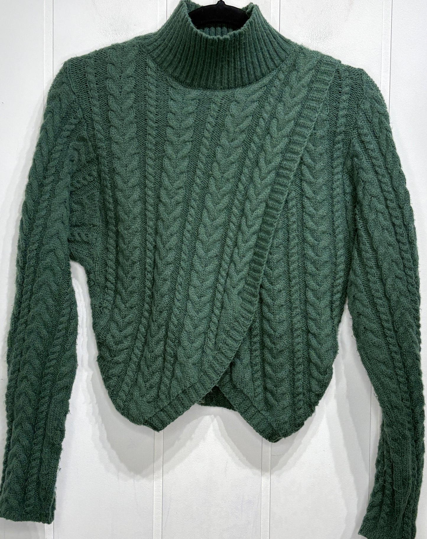 Double Zero Cable Knit Split Front Sweater