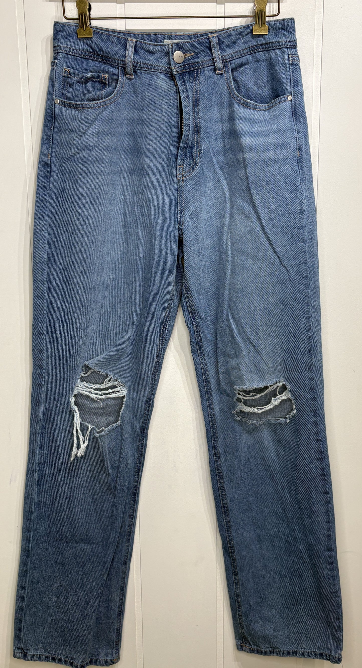 Tgla Ripped High-Rise Straight Jeans