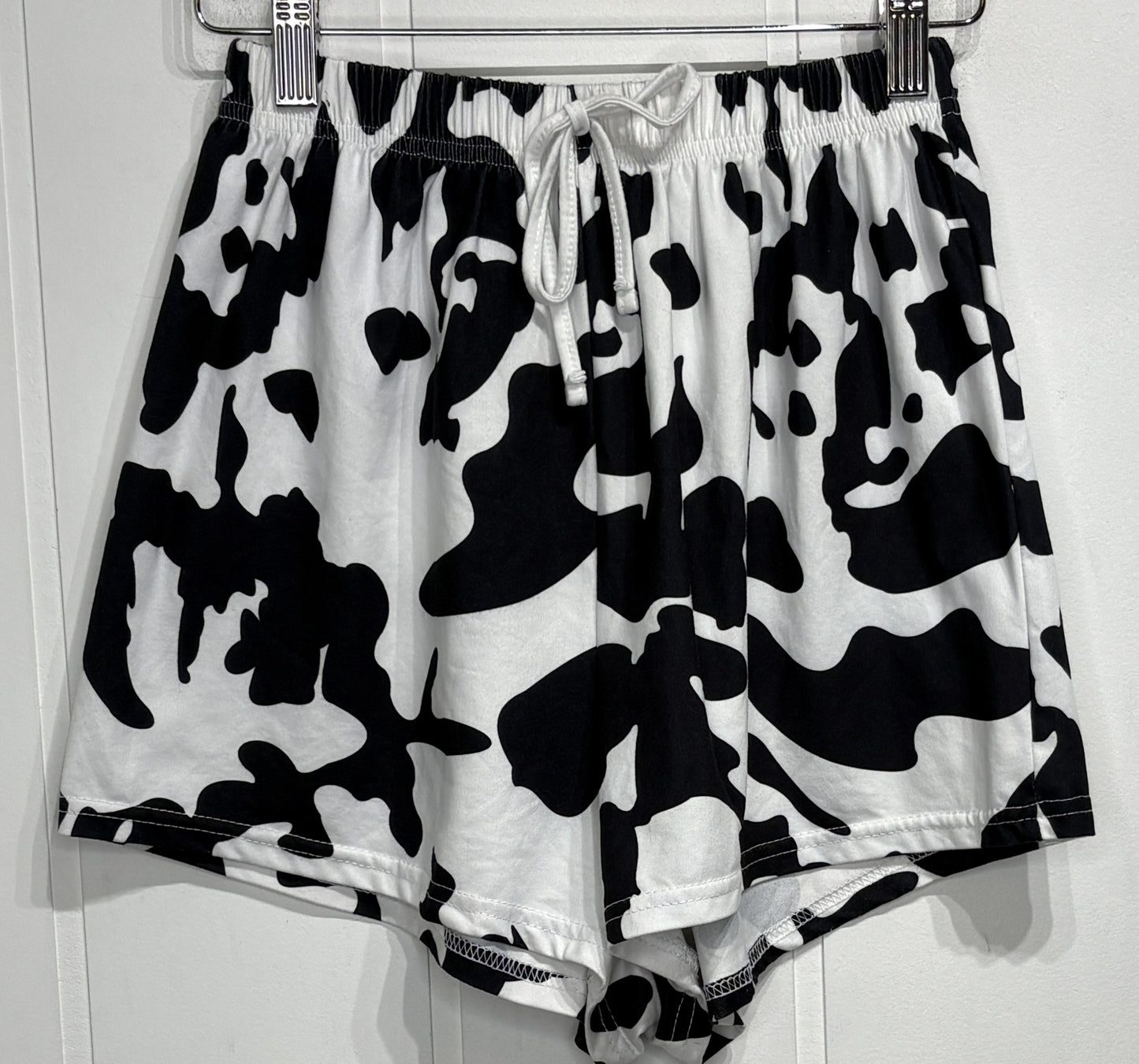 Soft Knit Cow Print Shorts