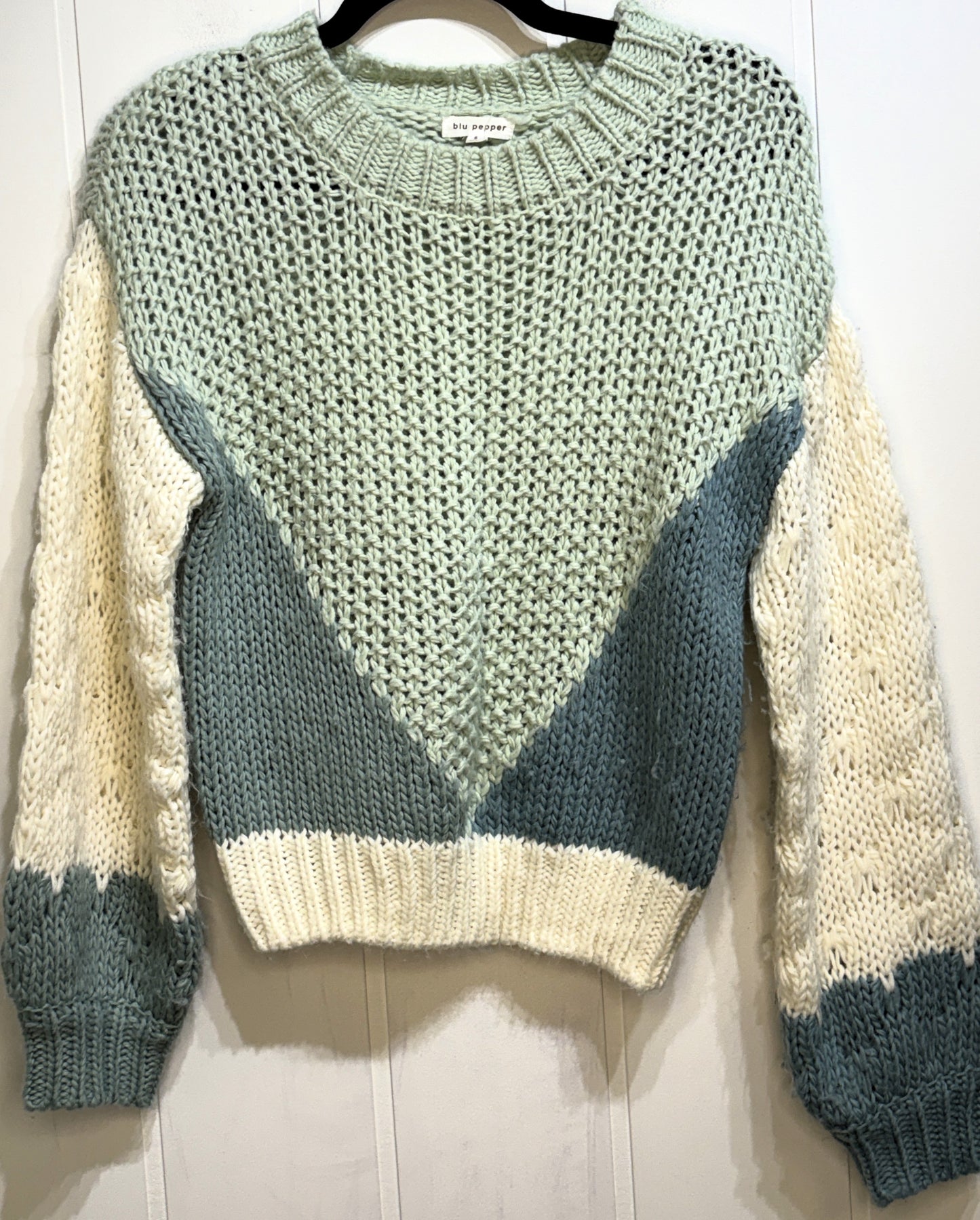 Blu Pepper Crochet-knit Chunky Sweater