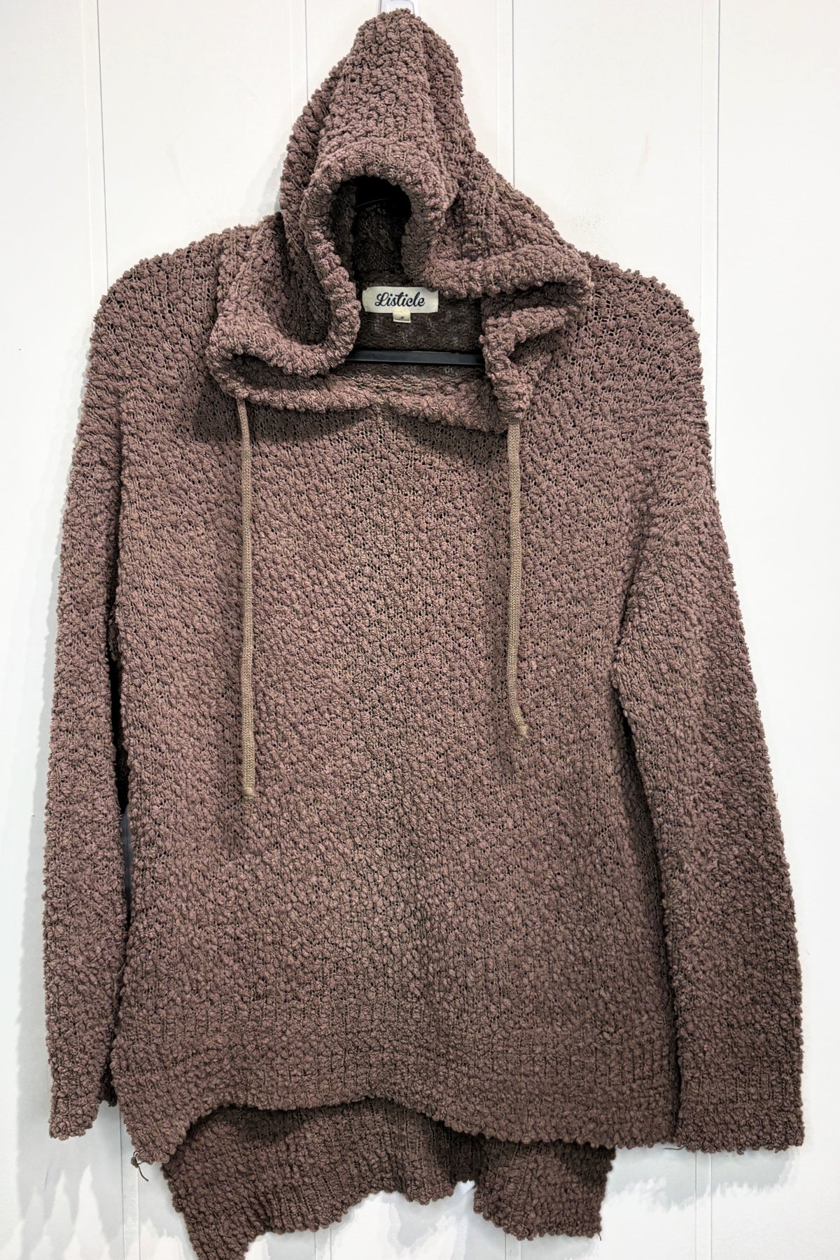 Listiele Popcorn-knit Hooded Sweater