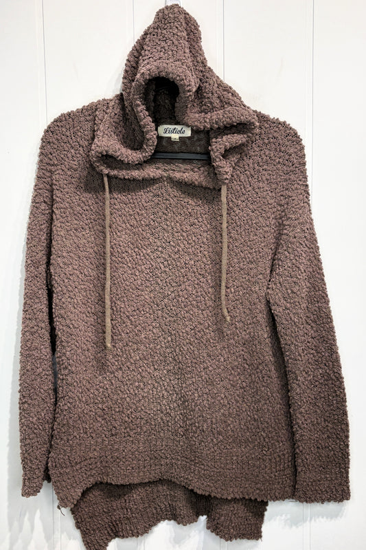Listiele Popcorn-knit Hooded Sweater