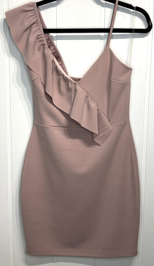 Ruffle One-Shoulder Bodycon Mini Dress