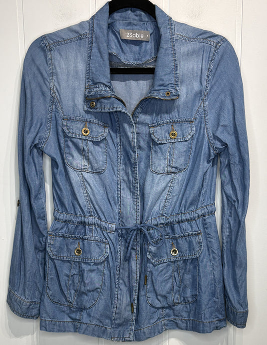 2Sable Full Zip Denim Safari Jacket