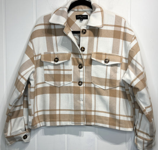 Love Tree Cropped Plaid Shacket