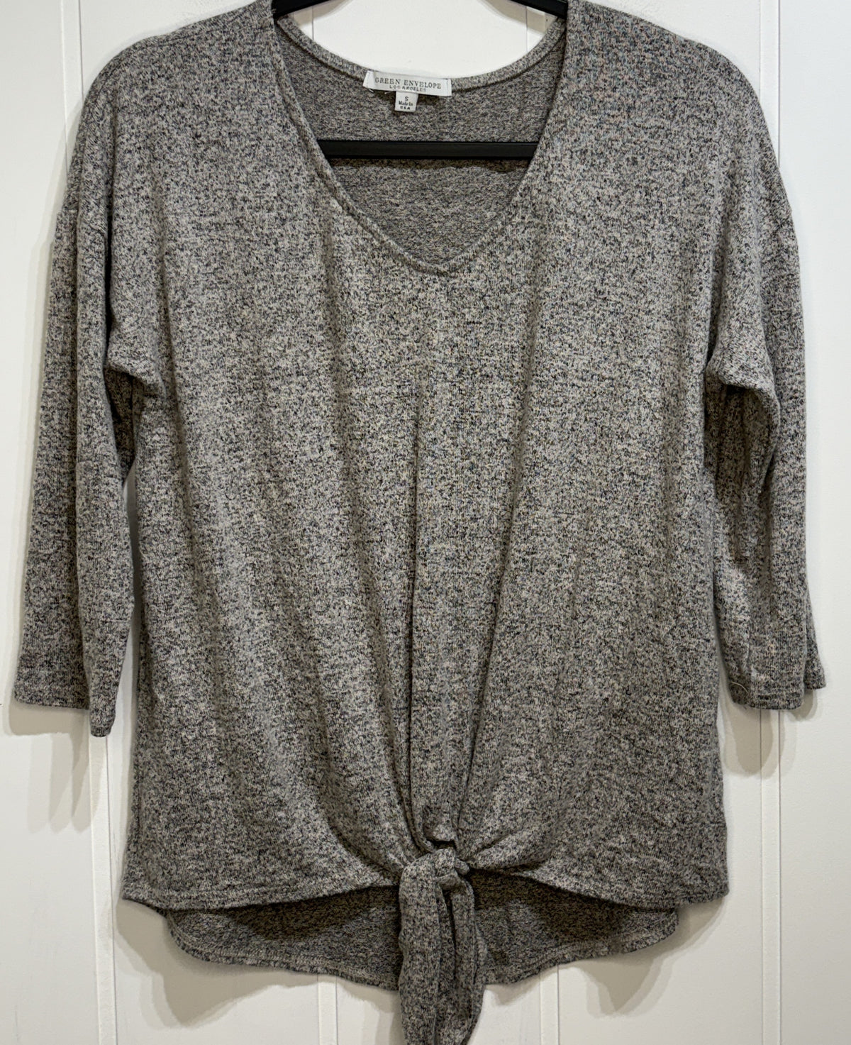 Green Envelope Twist Sweater Top