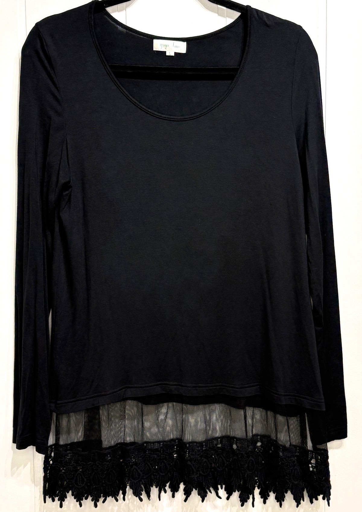Grace & Lace Embroidered Mesh Top