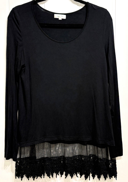 Grace & Lace Embroidered Mesh Top
