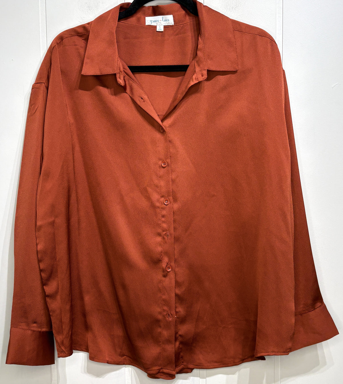 Grace & Lace Button-up LS Blouse