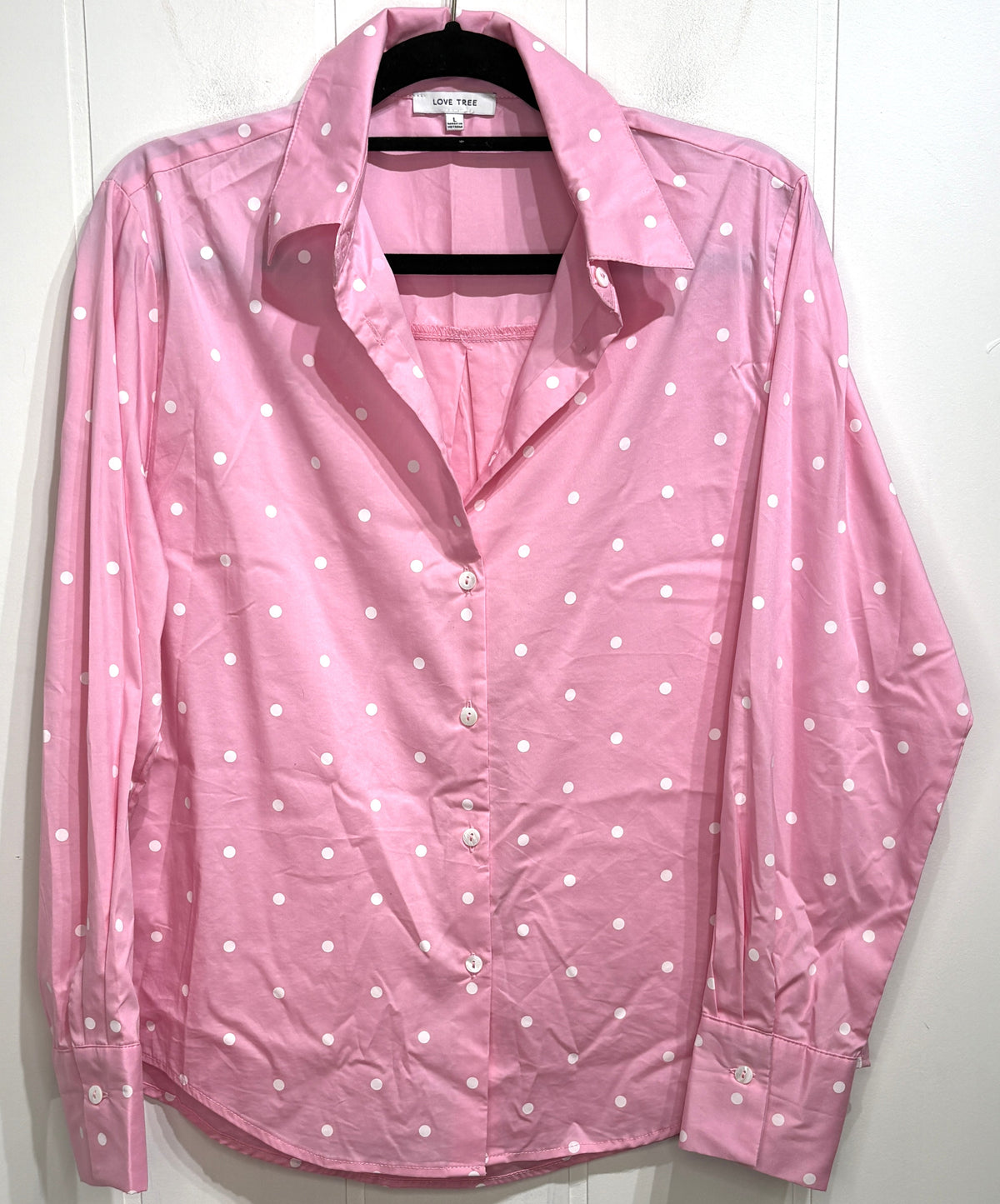 Love Tree Button-up Polka Dot Blouse