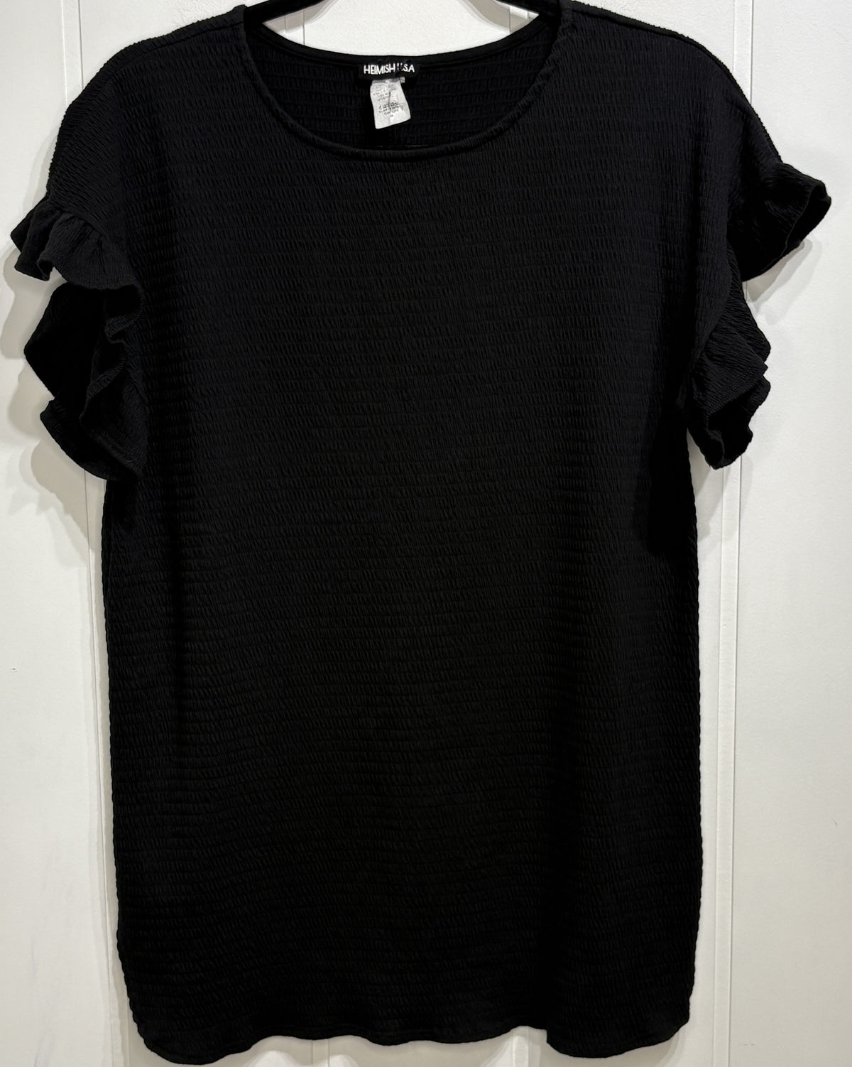 Heimish USA Textured Ruffle Sleeve Top