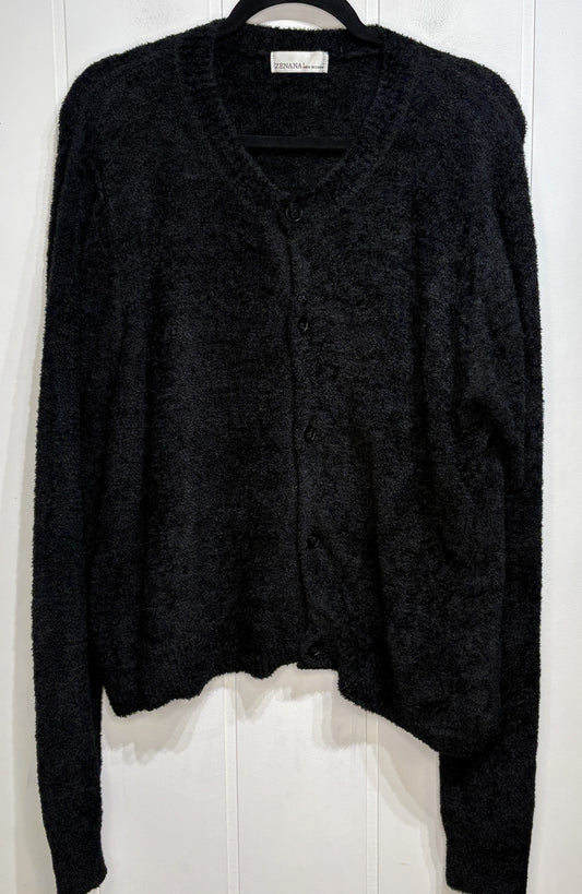 Zenana Fuzzy Button Cardigan