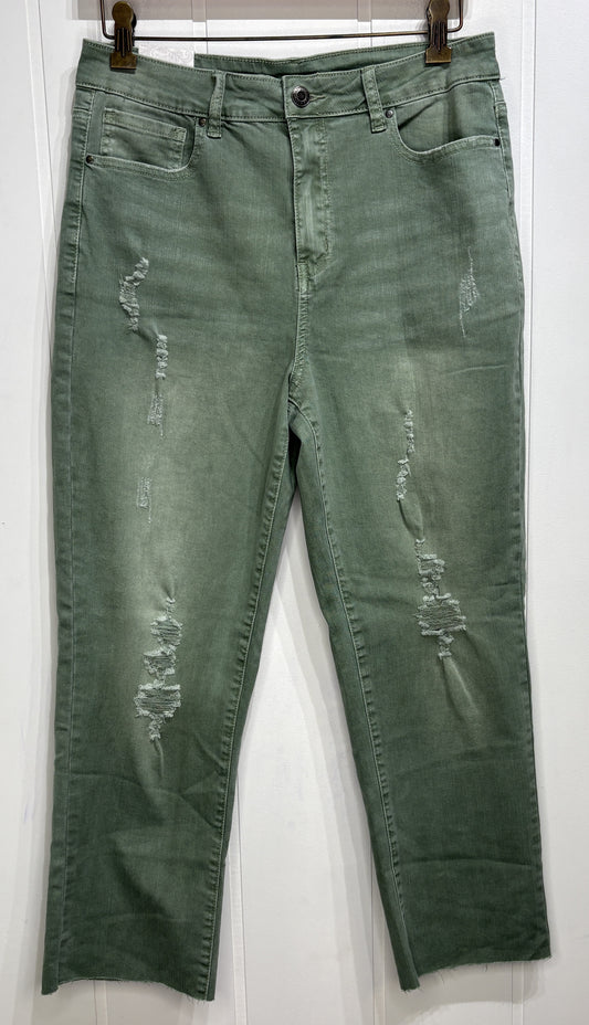 Grace&Lace Distressed Crop Jeans