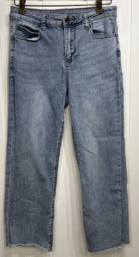 Grace&Lace Straight Leg Frayed Jeans