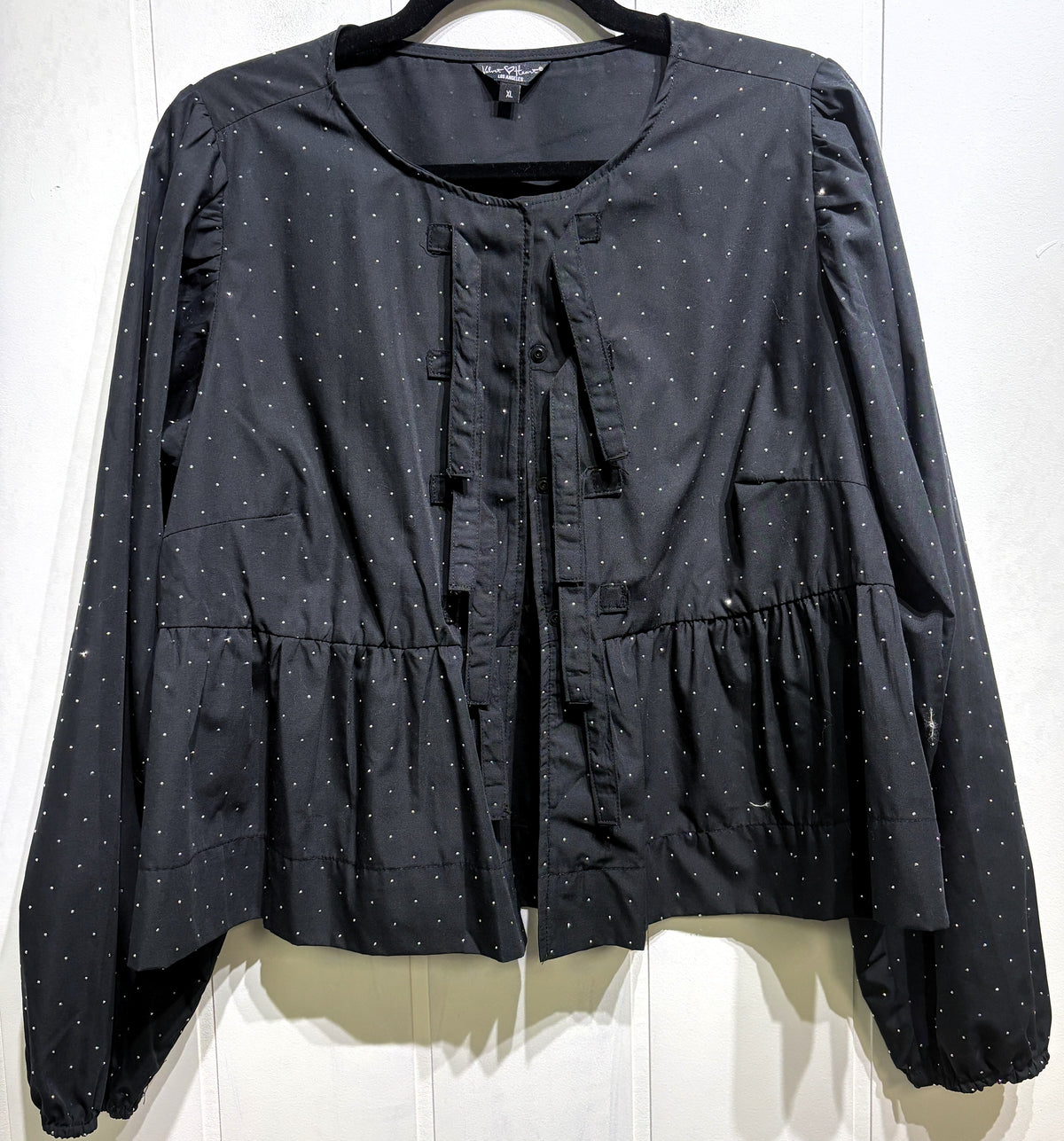 Velvet Heart Rhinestone Peplum Blouse
