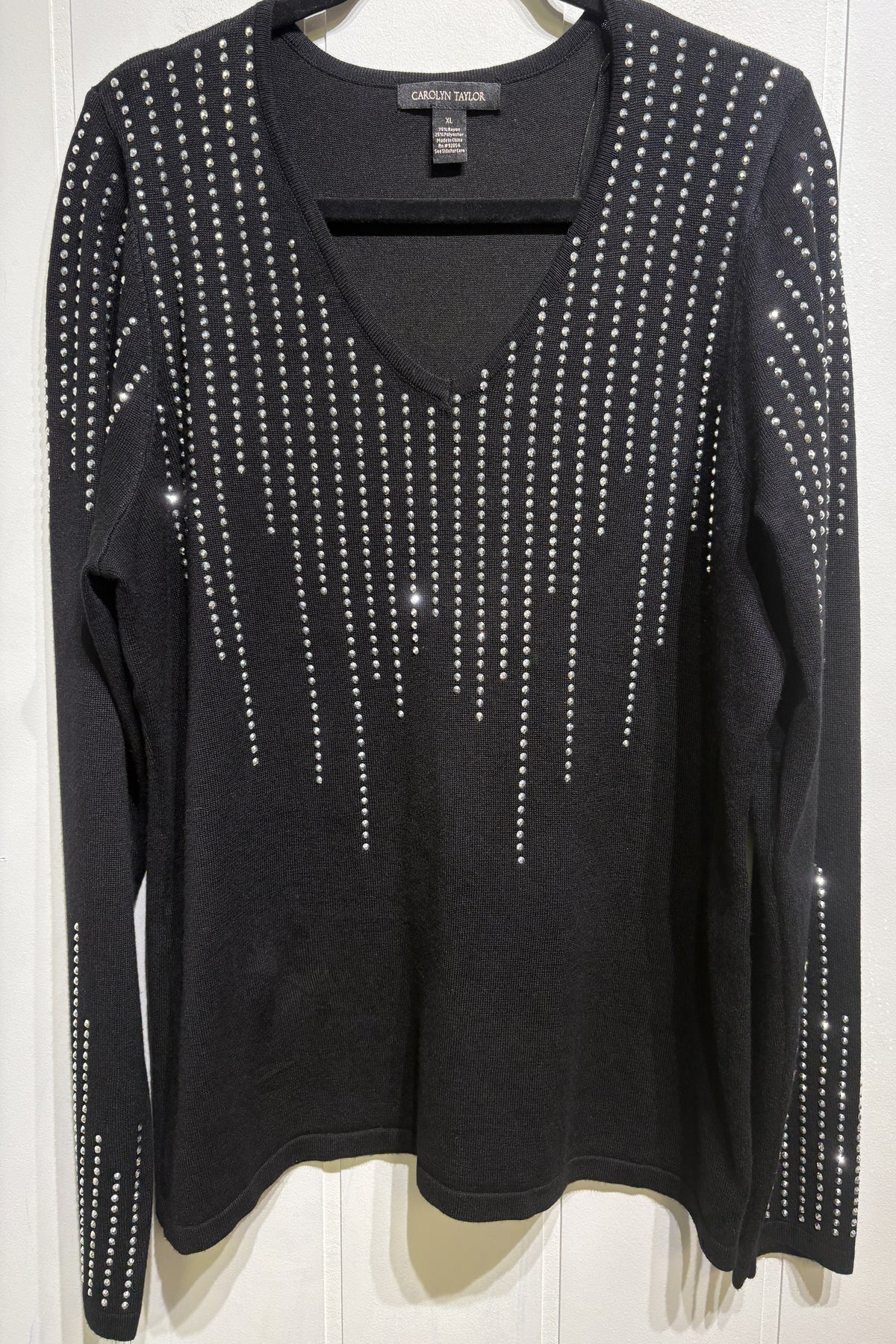 Carolyn Taylor Bedazzled LS Sweater