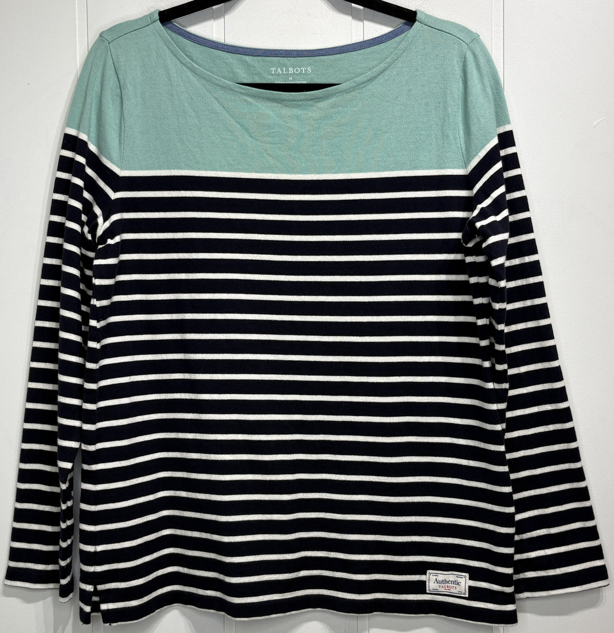 Talbots LS Striped Knit Top