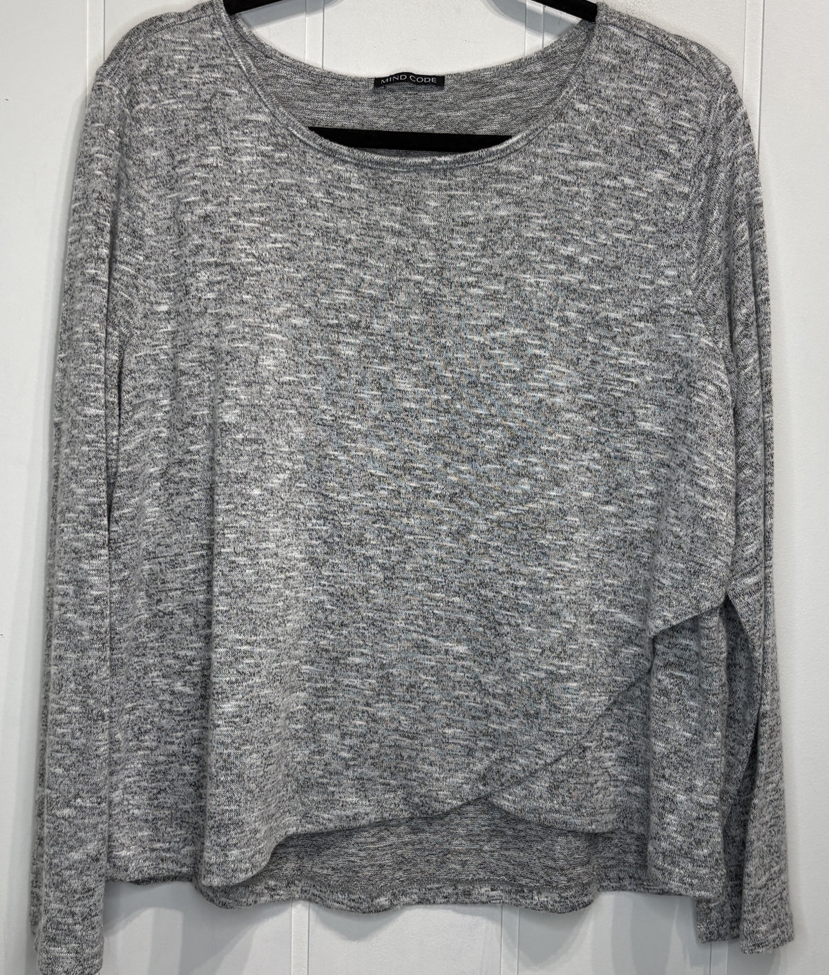 Mind Code LS Drape Front Hem Top