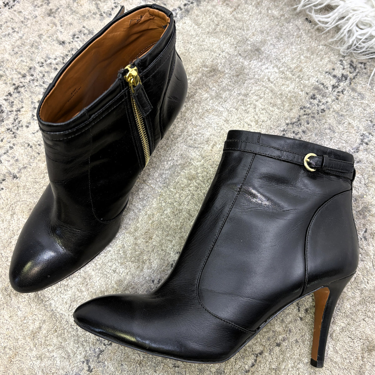 Nine West Leather Zipper Booties