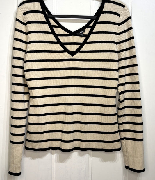 Express Fitted Ribbed Striped Sweater