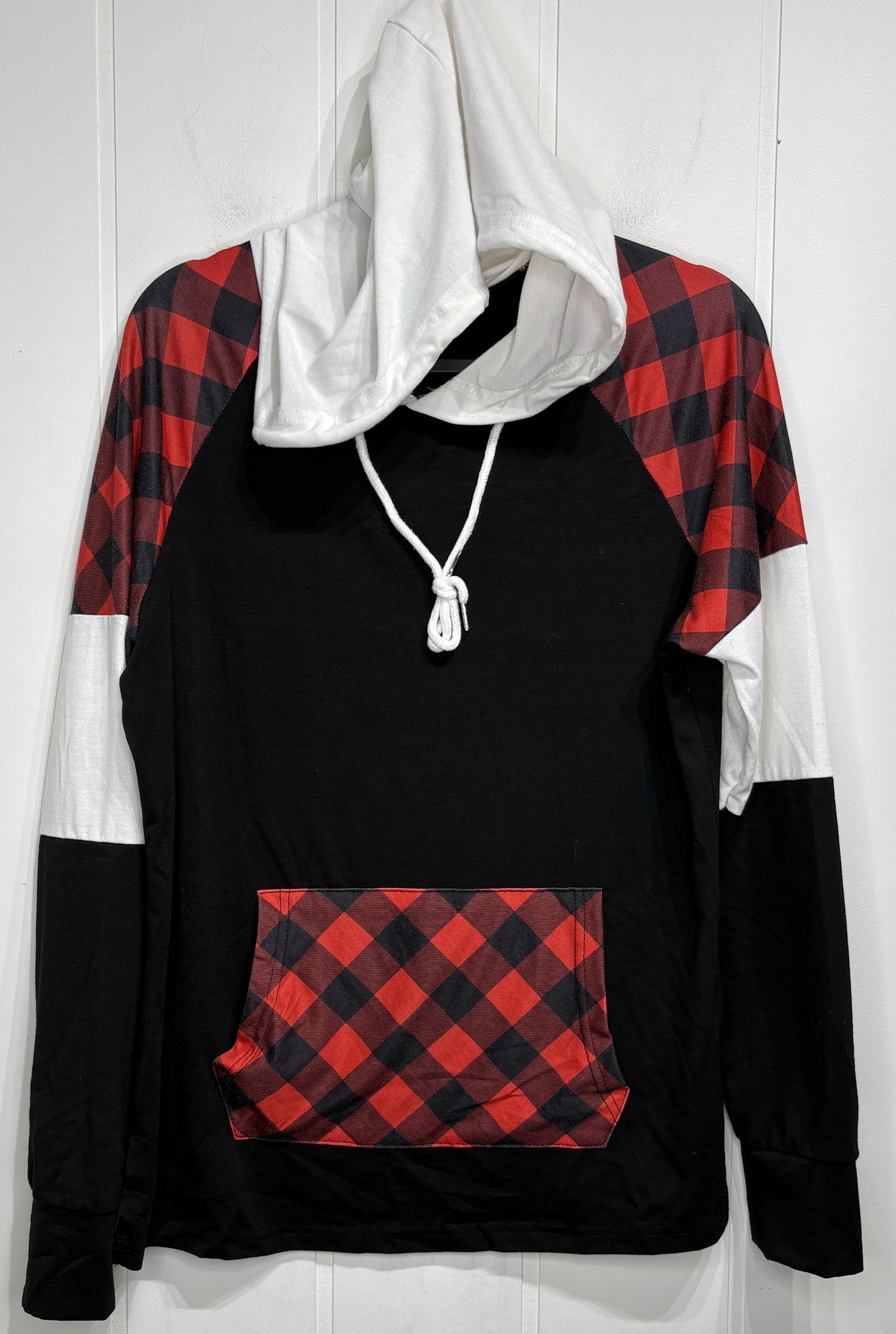 Plaid Patchwork Holiday Hoodie