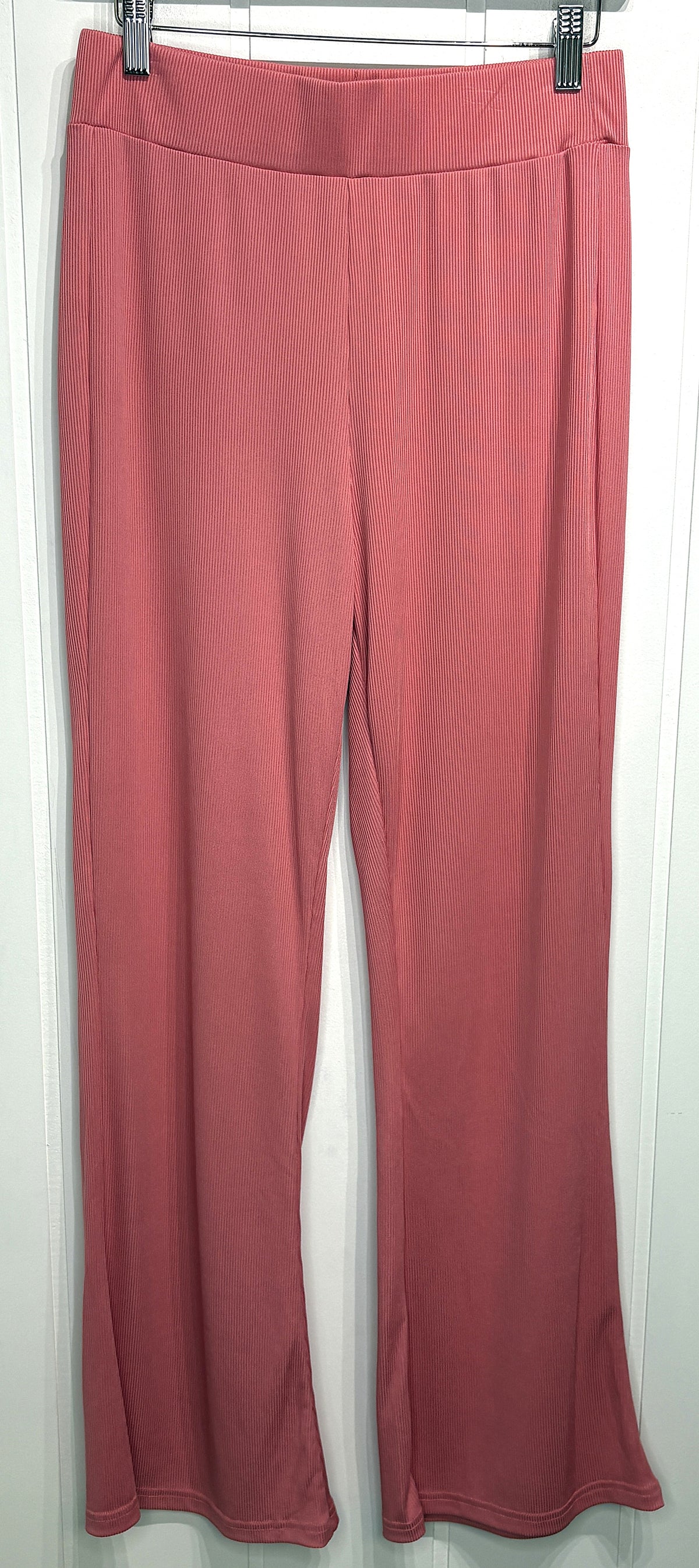 Ribbed Flare Pull-on Pants