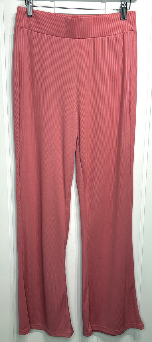 Ribbed Flare Pull-on Pants