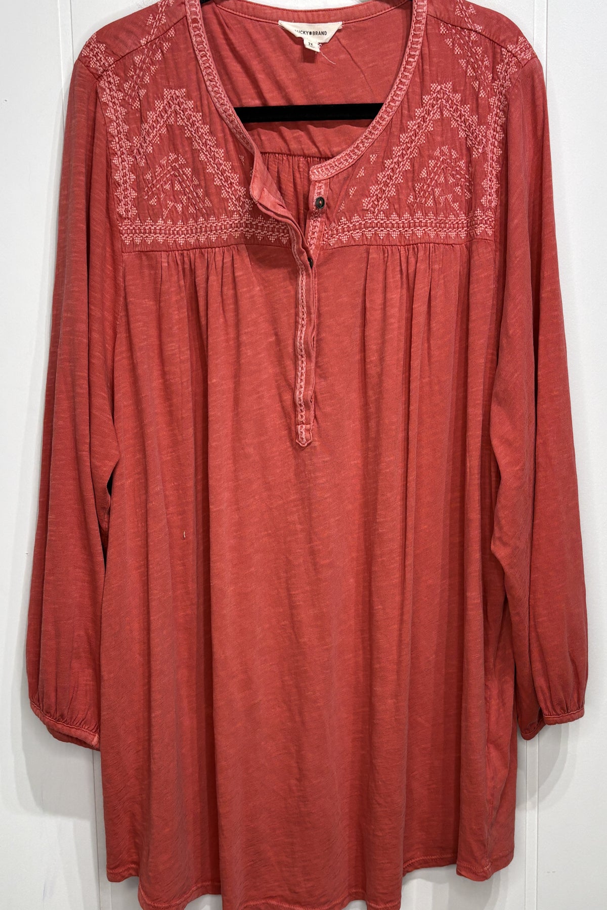 Lucky Brand Stitched Henley Top