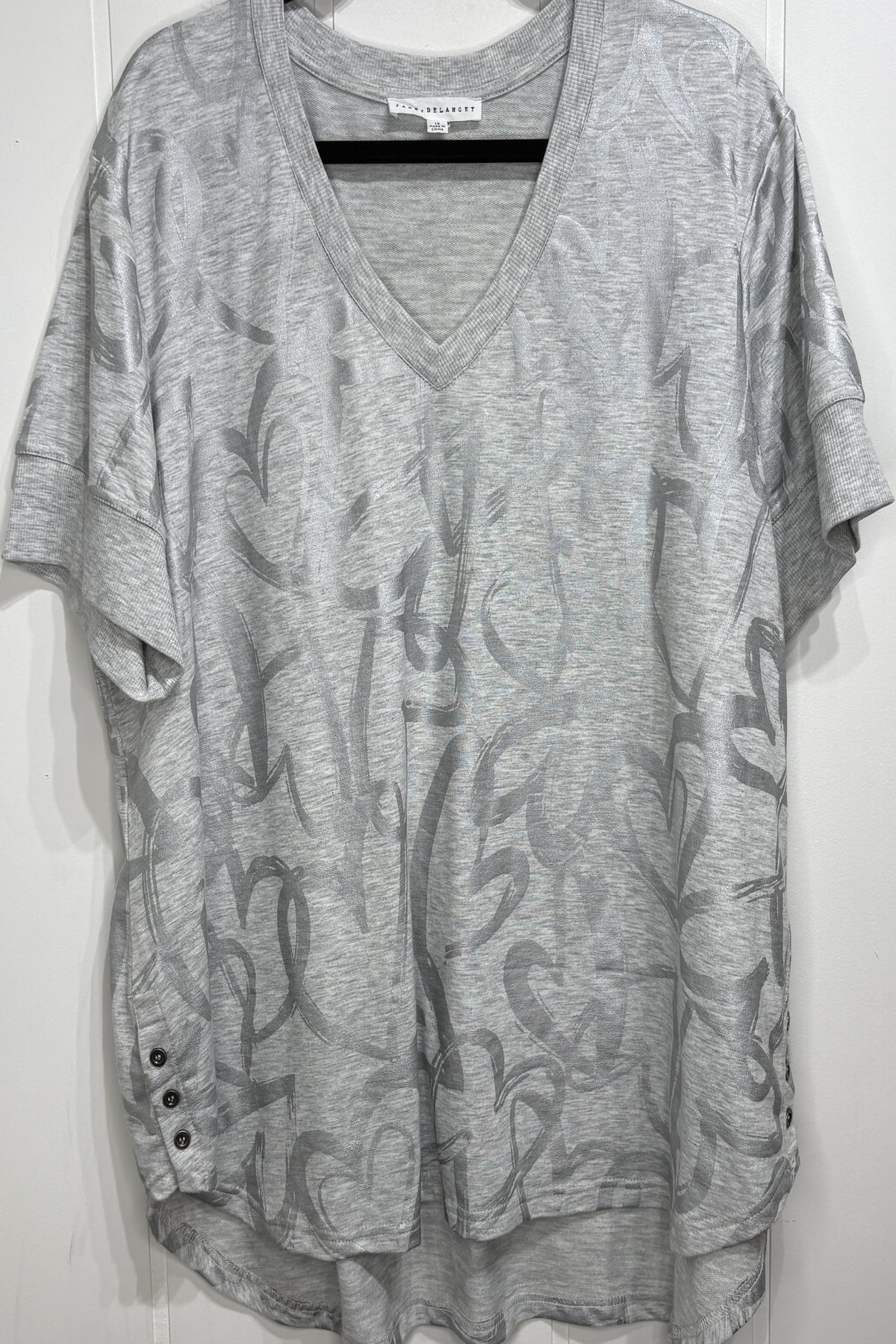 Jane+Delancey Heart Print Tunic SS Sweater