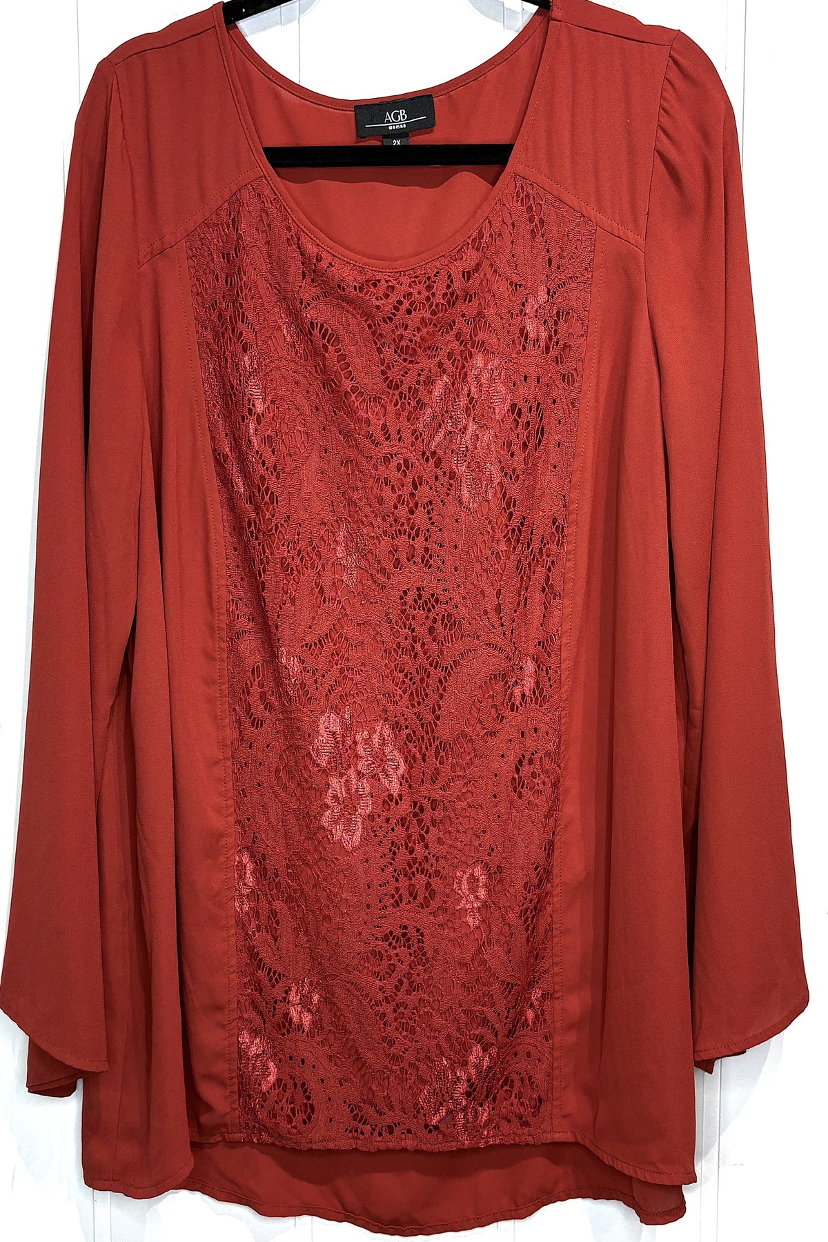 AGB Front-Lace Overlay Blouse