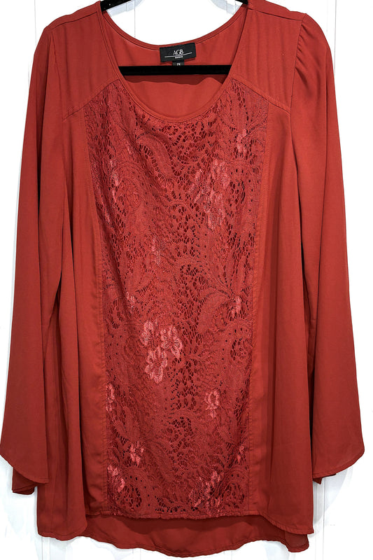AGB Front-Lace Overlay Blouse