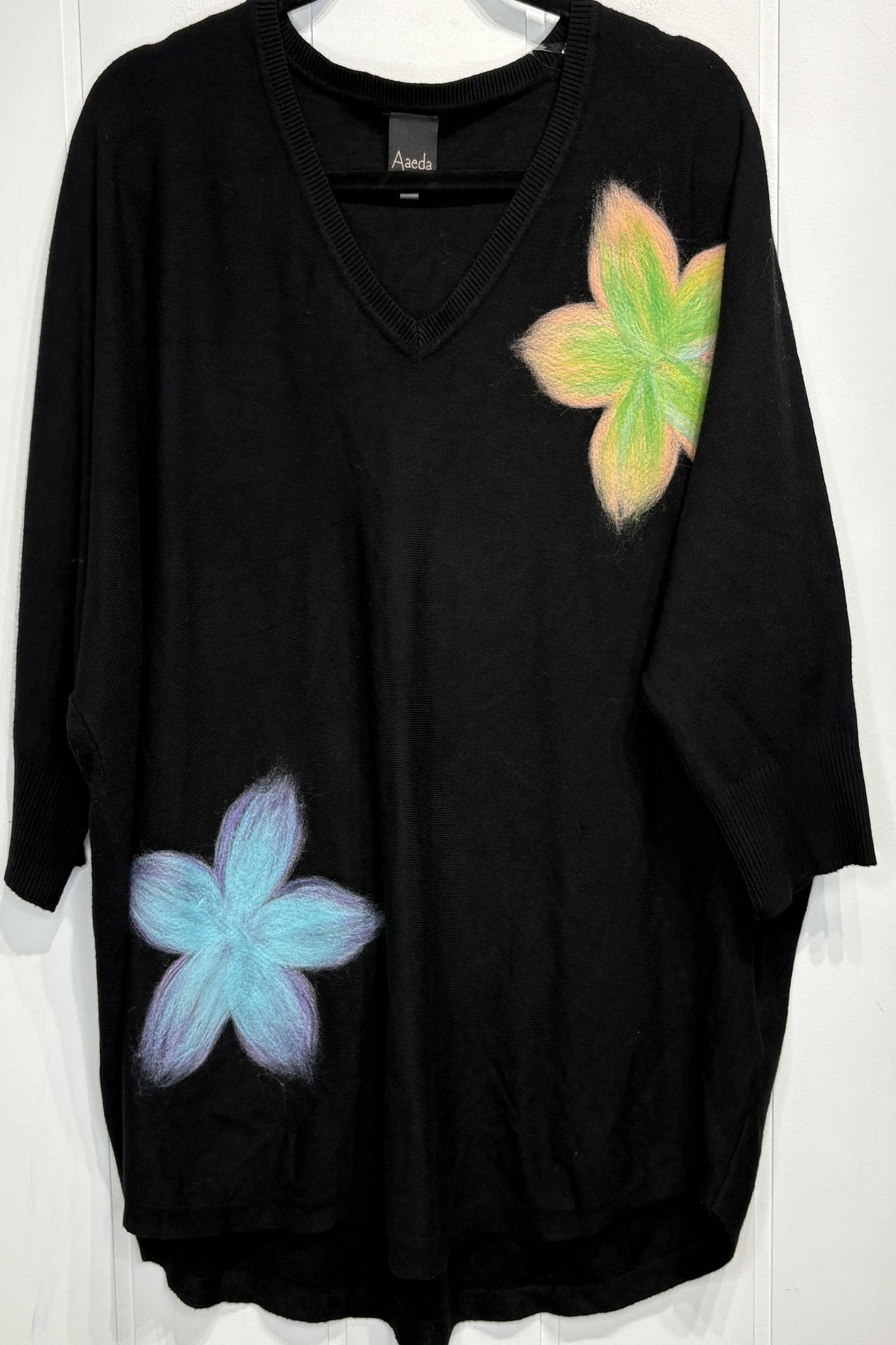 Aaeda Fuzzy Flwr Patchwork Sweater