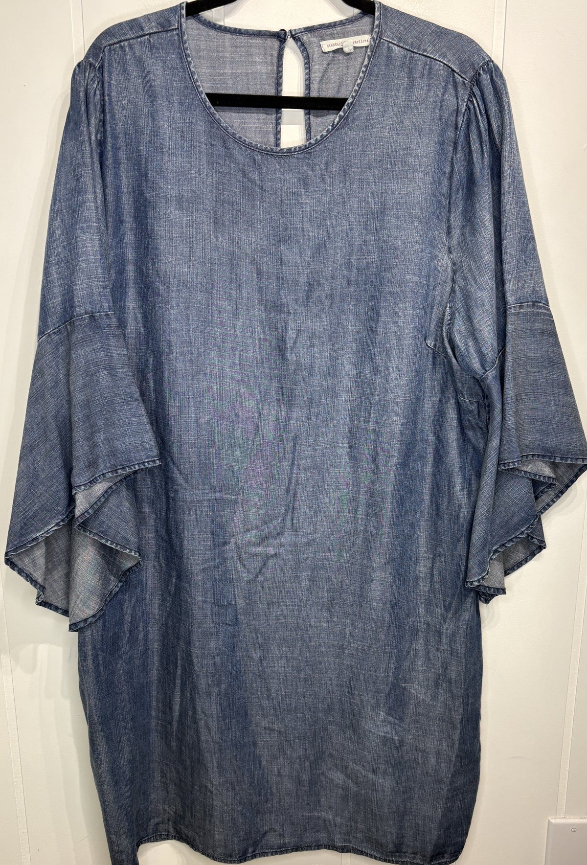 Loose-fit Denim Dress w/Bell Sleeves
