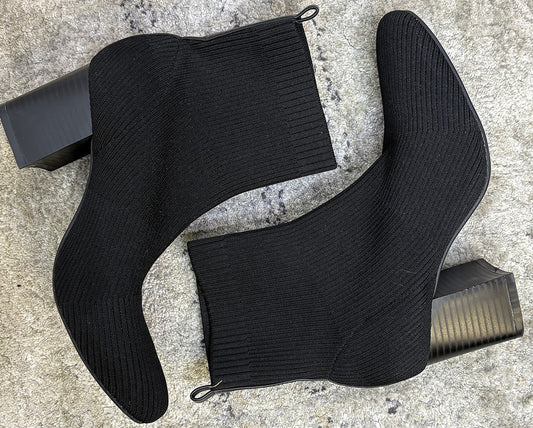 Ribbed Knit Sock Ankle Booties