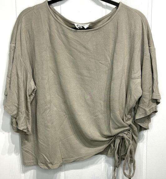 Evident Ruffle Sleeve Side Tie Top