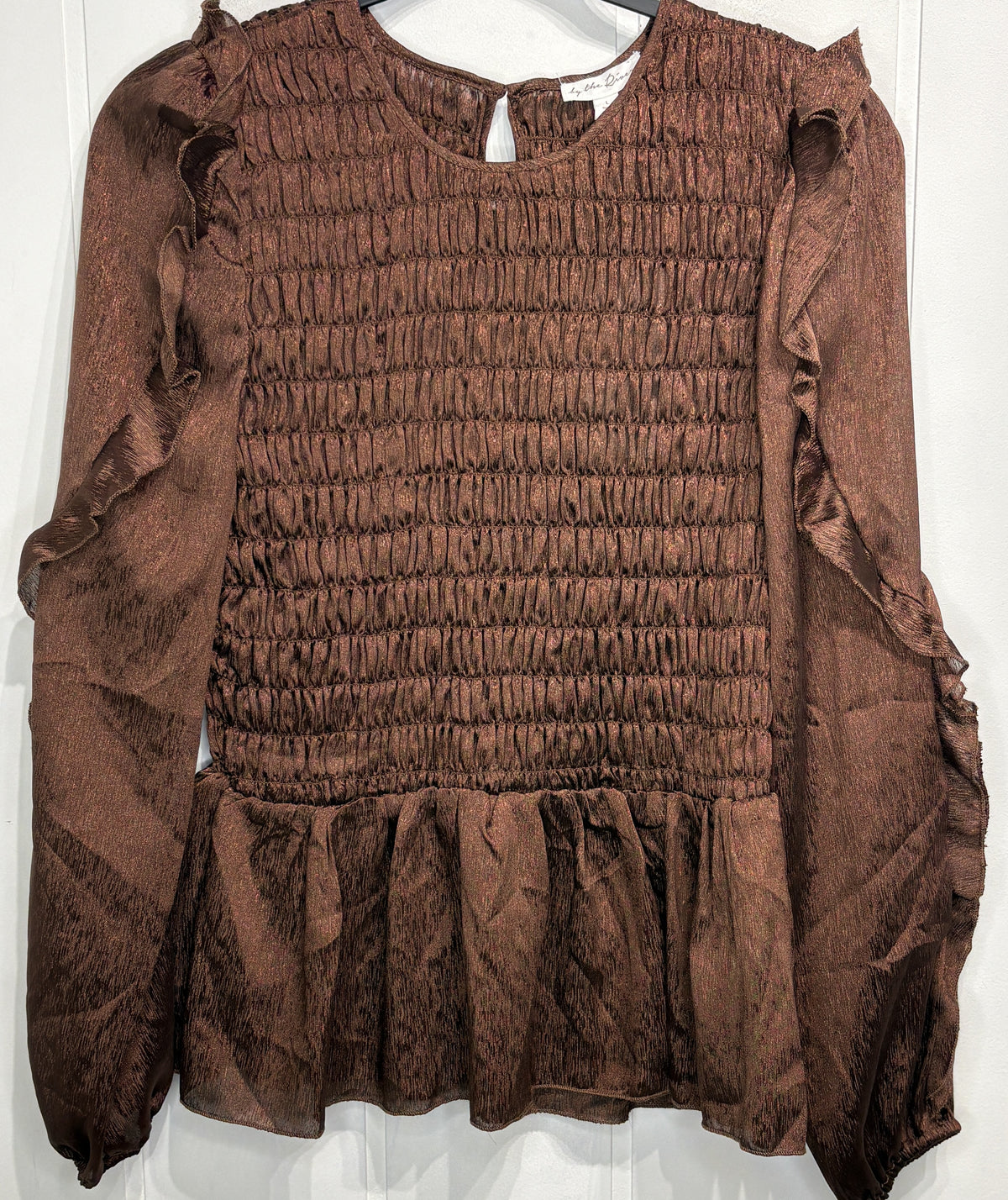 Peplum Blouse w/Ruffle Sleeves